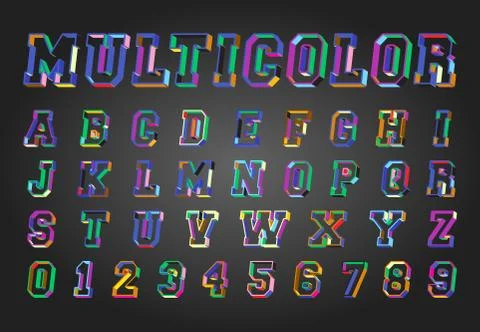 Alphabet font template Illustrazione stock