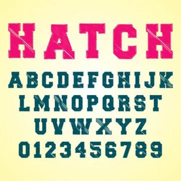 Alphabet font template Stock Illustration