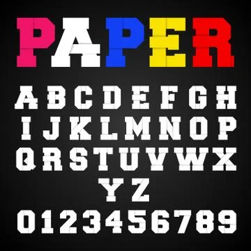 Alphabet font template Stock Illustration