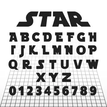 Alphabet font template Stock Illustration