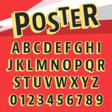 Alphabet font template Stock Illustration