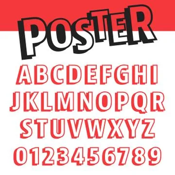Alphabet font template Stock Illustration