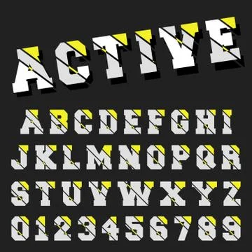 Alphabet font template Stock Illustration