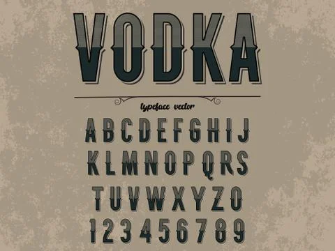 Alphabet font.Typeface.Script.Shadow Effect.Handcrafted handwritten vector la Illustrazione stock