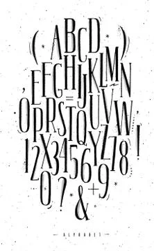Alphabet gothic font Stock-Illustration