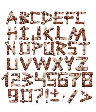 Alphabet with granite tile texture Stock Illustration