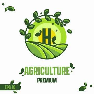Alphabet H Agriculture Logo Stock Illustration
