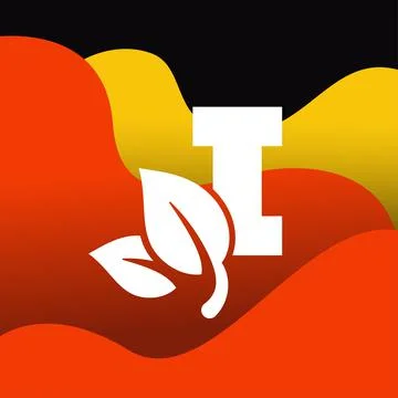 Alphabet I Leaf Logo Stock Illustration