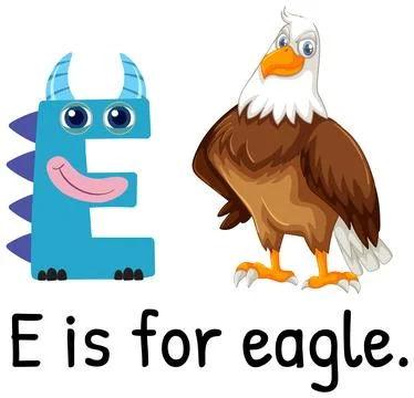 Alphabet Illustration: E is for Eagle Stockillustratie