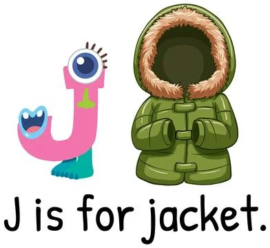 Alphabet Illustration: J is for Jacket Stock Illustration