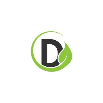 Alphabet initial and leaf logo icon template Illustrazione stock