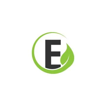 Alphabet initial and leaf logo icon template Stock Illustration