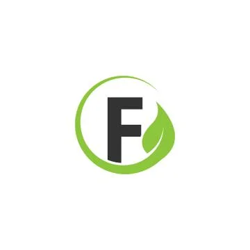 Alphabet initial and leaf logo icon template Stock Illustration