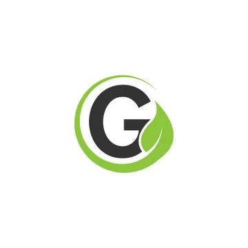 Alphabet initial and leaf logo icon template Stock Illustration