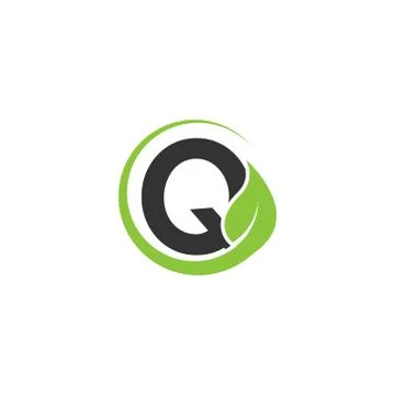 Alphabet initial and leaf logo icon template Stock Illustration