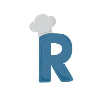 Alphabet initial chef hat restaurant theme logo icon Illustrazione stock