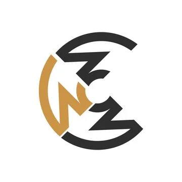 Alphabet Initials logo CW, WC, W and C Stock Illustration