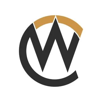 Alphabet Initials logo CW, WC, W and C Stock Illustration