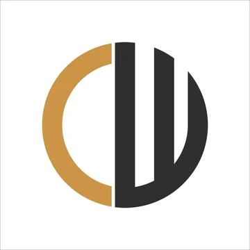 Alphabet Initials logo CW, WC, W and C Stock Illustration