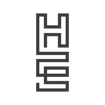 Alphabet Initials logo EH, HE, E and H Stock Illustration