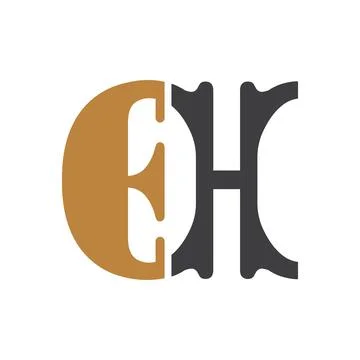Alphabet Initials logo EH, HE, E and H Stock Illustration