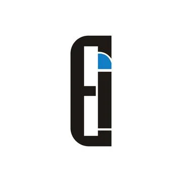 Alphabet Initials logo Ei, iE, E and I Stock Illustration