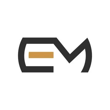 Alphabet Initials logo EM, ME, E and M Stock Illustration