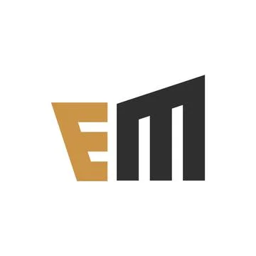 Alphabet Initials logo EM, ME, E and M Stock Illustration