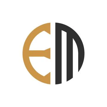 Alphabet Initials logo EM, ME, E and M Illustrazione stock