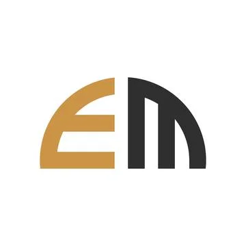 Alphabet Initials logo EM, ME, E and M Stock Illustration