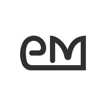 Alphabet Initials logo EM, ME, E and M Stock Illustration