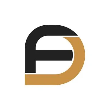 Alphabet Initials logo FD, DF, F and D Stock-Illustration