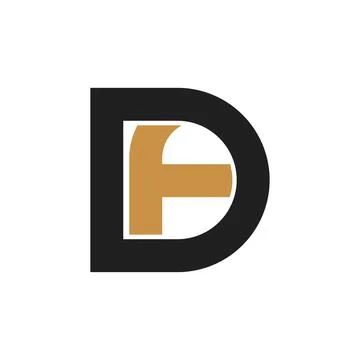 Alphabet Initials logo FD, DF, F and D Stock Illustration