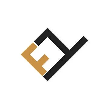Alphabet Initials logo FD, DF, F and D Stock Illustration