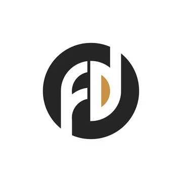 Alphabet Initials logo FD, DF, F and D Stock-Illustration