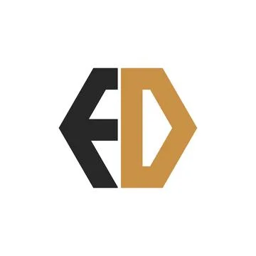 Alphabet Initials logo FD, DF, F and D Stock-Illustration