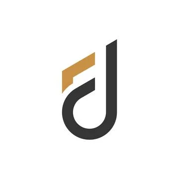Alphabet Initials logo FD, DF, F and D Stock Illustration