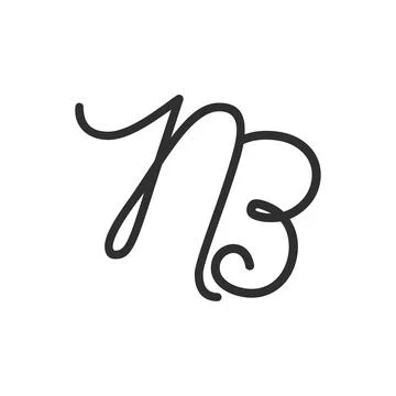 Alphabet Initials logo NB, BN, N and B Stock Illustration