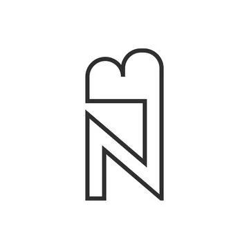 Alphabet Initials logo NB, BN, N and B Stock Illustration