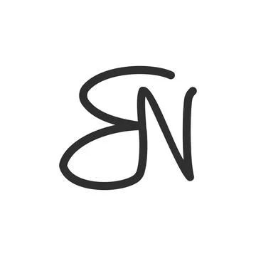 Alphabet Initials logo NB, BN, N and B Stock Illustration