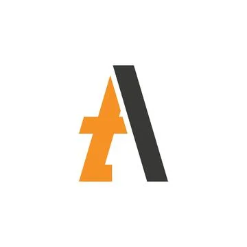 Alphabet Initials logo AT, TA, A and T Stock Illustration