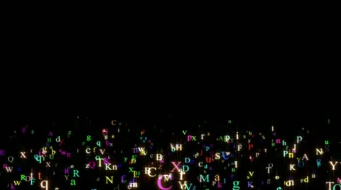 Alphabet, isolated on black background, loop Stock Footage 12713050