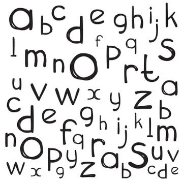 Alphabet isolated pattern. Letters vector illustration. Illustration pattern  Stock Illustration
