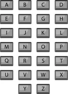 Alphabet keyboard buttons Stock Illustration