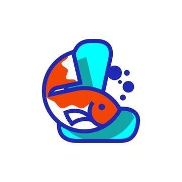 Alphabet L Fish Logo Stock Illustration