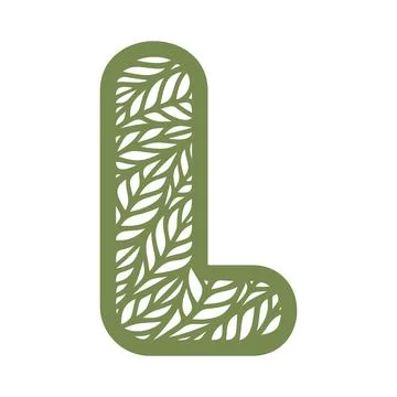 Alphabet leaf l Stock Illustration