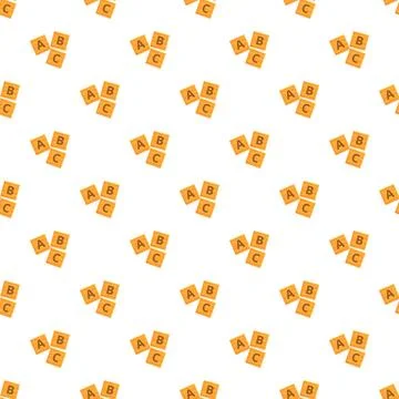 Alphabet learning blocks creating educational seamless pattern イラスト素材