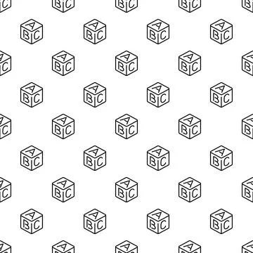 Alphabet learning blocks seamless pattern background Stock Illustration