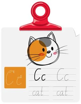 Alphabet Learning with Cat Illustration Stock Illustration