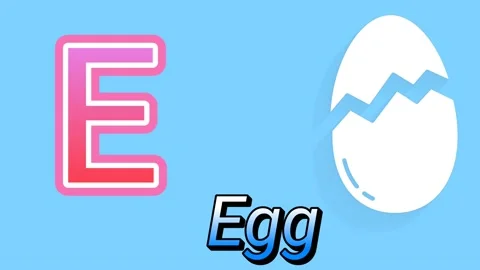 Alphabet learning for kids - E for Egg animated video -Ultra HD(4k) video Stock Footage 220616496